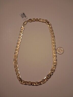 14K GOLD FILLED 18 INCH 9MM MARINER LINK NECKLACE. BRAND NEW WITH TAGS. #19